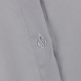 Maxbell Solid Long Sleeves Button Down Chiffon Shirt Dress Blouse M Gray