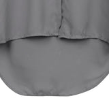 Maxbell Solid Long Sleeves Button Down Chiffon Shirt Dress Blouse L Gray
