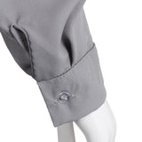 Maxbell Solid Long Sleeves Button Down Chiffon Shirt Dress Blouse L Gray