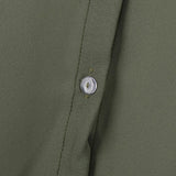 Maxbell Solid Long Sleeves Button Down Chiffon Shirt Dress Blouse L Deep Green