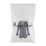 Maxbell Floral Tea Wrap Dress 3/4 Sleeves Deep V Neck Flare Midi Dress M Navy Blue