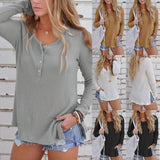 Maxbell Casual Solid Knitted Sweater Long Sleeve Pullover Blouse Sweatshirt S Black