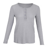 Maxbell Casual Solid Knitted Sweater Long Sleeve Pullover Blouse Sweatshirt S Gray
