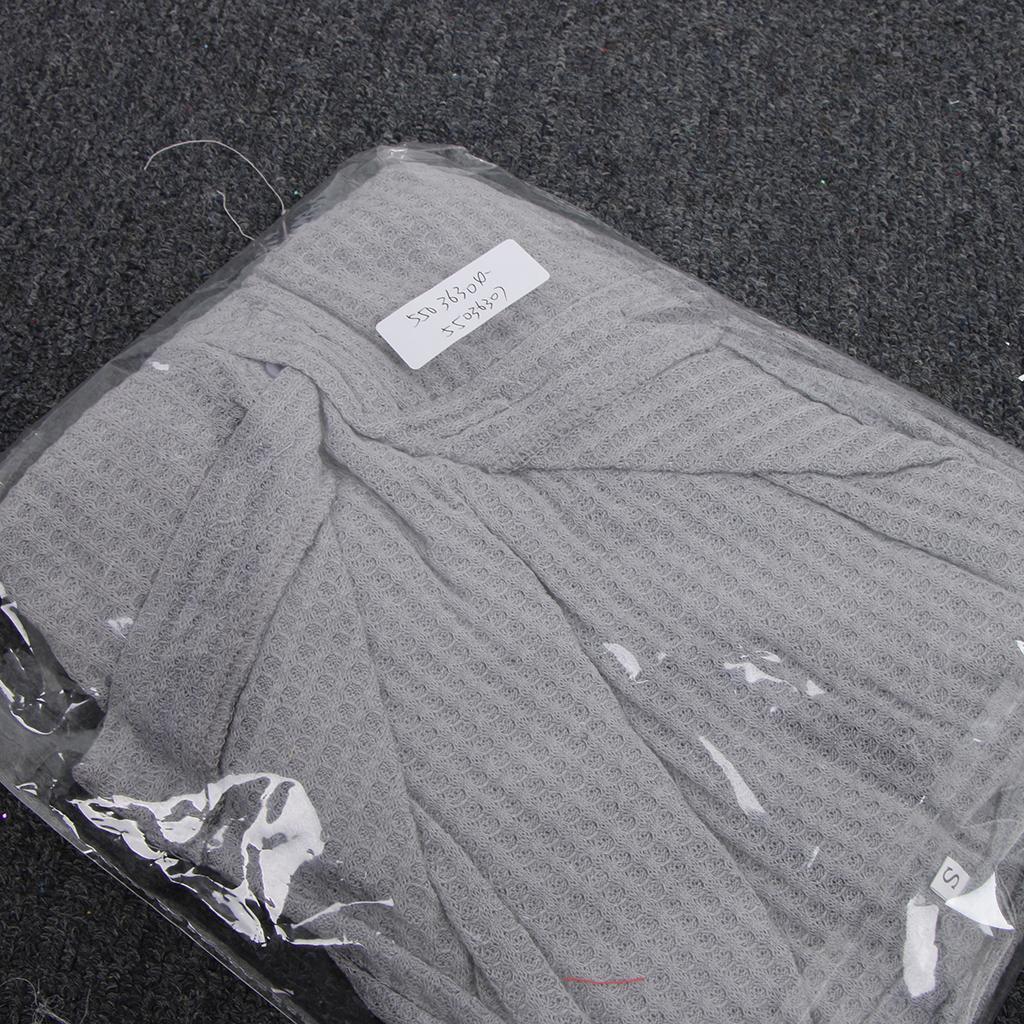 Maxbell Casual Solid Knitted Sweater Long Sleeve Pullover Blouse Sweatshirt S Gray