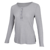 Maxbell Casual Solid Knitted Sweater Long Sleeve Pullover Blouse Sweatshirt S Gray