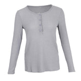 Maxbell Casual Solid Knitted Sweater Long Sleeve Pullover Blouse Sweatshirt S Gray