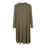 Maxbell Women's Solid Knit Open Front Long Sleeve Coat Cardigan Sweater Green M