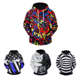 Maxbell Men's 3D Graphic Flag Print Hoodie Sweater Sweatshirt Jacket Pullover Tops  2XL