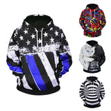 Maxbell Men's 3D Graphic Flag Print Hoodie Sweater Sweatshirt Jacket Pullover Tops  2XL