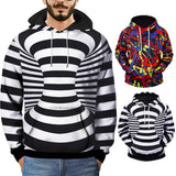 Maxbell Men Women 3D Cross Stripe Hoodie Sweater Sweatshirt Jacket Coat Pullover M