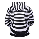 Maxbell Men Women 3D Cross Stripe Hoodie Sweater Sweatshirt Jacket Coat Pullover M