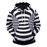 Maxbell Men Women 3D Cross Stripe Hoodie Sweater Sweatshirt Jacket Coat Pullover M