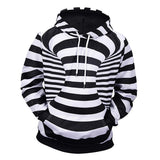 Maxbell Men Women 3D Cross Stripe Hoodie Sweater Sweatshirt Jacket Coat Pullover M