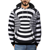 Maxbell Men Women 3D Cross Stripe Hoodie Sweater Sweatshirt Jacket Coat Pullover L