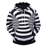 Maxbell Men Women 3D Cross Stripe Hoodie Sweater Sweatshirt Jacket Coat Pullover L
