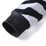 Maxbell Men Women 3D Cross Stripe Hoodie Sweater Sweatshirt Jacket Coat Pullover L