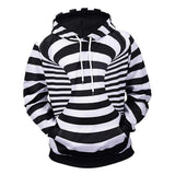 Maxbell Men Women 3D Cross Stripe Hoodie Sweater Sweatshirt Jacket Coat Pullover L