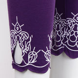 Maxbell Women's Solid Capri Leggings Sports Yoga Running Fitness Pants Plus Size Purple 4XL