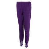 Maxbell Women's Solid Capri Leggings Sports Yoga Running Fitness Pants Plus Size Purple 4XL