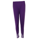 Maxbell Women's Solid Capri Leggings Sports Yoga Running Fitness Pants Plus Size Purple 4XL