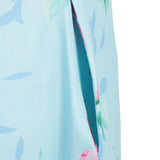 Maxbell Casual Floral Flare Dress Short Sleeve A line Loose Fit Pockets M Green