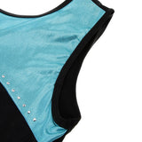 Maxbell Shiny Crystal Girls Ballet Dance Gymnastics Leotards Tank 11-12 Years Blue