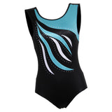 Maxbell Shiny Crystal Girls Ballet Dance Gymnastics Leotards Tank 13-14 Years Blue