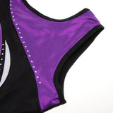Maxbell Shiny Crystal Girls Ballet Dance Gymnastics Leotards Tank 9-10 Years Purple