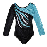 Maxbell Kids Girls Long Sleeve Leotard Bodysuit Dancewear Costume 10(9-10Y) Blue