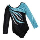 Maxbell Kids Girls Long Sleeve Leotard Bodysuit Dancewear Costume 10(9-10Y) Blue