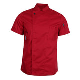 Maxbell Unisex Short Sleeves Chef Jacket Waiter Coat Cooks Uniform Apparel 3XL Red
