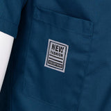 Maxbell Unisex Short Sleeves Chef Jacket Waiter Coat Cooks Uniform Apparel 3XL Blue