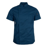 Maxbell Unisex Short Sleeves Chef Jacket Waiter Coat Cooks Uniform Apparel 3XL Blue