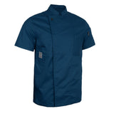 Maxbell Unisex Short Sleeves Chef Jacket Waiter Coat Cooks Uniform Apparel 3XL Blue