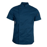 Maxbell Unisex Short Sleeves Chef Jacket Waiter Coat Cooks Uniform Apparel 3XL Blue