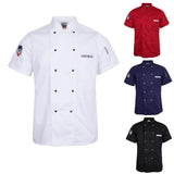 Maxbell Chef Jacket Coat Uniform Short Sleeve Hotel Kitchen Cook Apparel M White