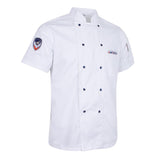 Maxbell Chef Jacket Coat Uniform Short Sleeve Hotel Kitchen Cook Apparel M White
