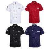 Maxbell Chef Jacket Coat Uniform Short Sleeve Hotel Kitchen Cook Apparel M White