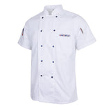 Maxbell Chef Jacket Coat Uniform Short Sleeve Hotel Kitchen Cook Apparel 3XL White