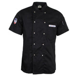 Maxbell Chef Jacket Coat Uniform Short Sleeve Hotel Kitchen Cook Apparel 2XL Black