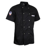 Maxbell Chef Jacket Coat Uniform Short Sleeve Hotel Kitchen Cook Apparel 3XL Black