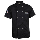 Maxbell Chef Jacket Coat Uniform Short Sleeve Hotel Kitchen Cook Apparel 3XL Black