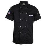 Maxbell Chef Jacket Coat Uniform Short Sleeve Hotel Kitchen Cook Apparel 3XL Black