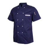 Maxbell Chef Jacket Coat Uniform Short Sleeve Hotel Kitchen Cook Apparel L Blue