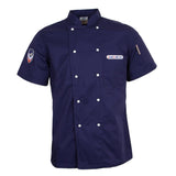 Maxbell Chef Jacket Coat Uniform Short Sleeve Hotel Kitchen Cook Apparel L Blue