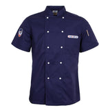 Maxbell Chef Jacket Coat Uniform Short Sleeve Hotel Kitchen Cook Apparel L Blue
