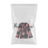 Maxbell Women's V-Neck Bell Sleeve Blouse Floral Print Wrap Front Top Shirt M Black