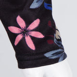 Maxbell Women's Floral Print Cross Wrap Crop Tops Long Sleeve V Neck Shirts M Black