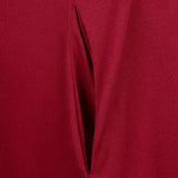 Maxbell Womens Casual V Neck  Long Sleeve Side Split Maxi Dress with Pocket Red S