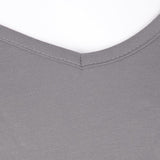 Maxbell Womens Casual V Neck  Long Sleeve Side Split Maxi Dress with Pocket Gray M